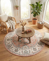 Adriana Terrace Collection Area Rug -  Positano (Rose) Round Rose  lifestyle 23