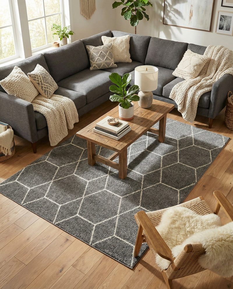 Trellis Mosaic Collection Area Rug - Arborville (Light Gray) Rectangle Light Gray  lifestyle 19