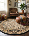 Savannah Sojourn Collection Area Rug -  Chobe Round Light Brown  lifestyle 60