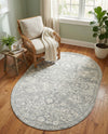 Seville Stripes Collection Area Rug -  Cordoba (Gray) Oval Gray  lifestyle 77