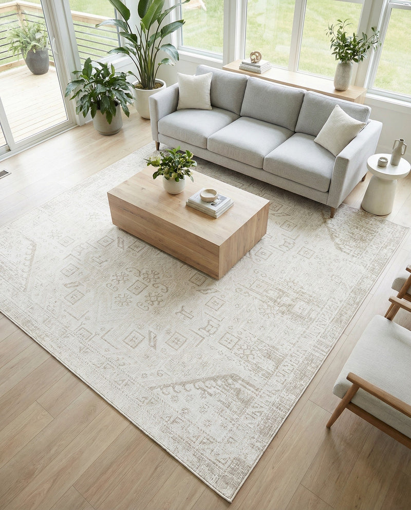 Tribal Terrace Treasures Collection Area Rug - Mayan Marina (Light Gray) Square Light Gray  lifestyle 35