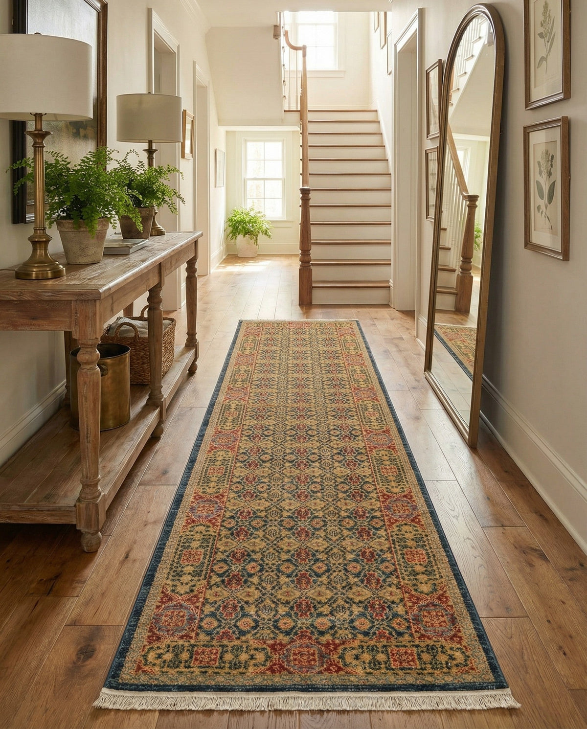 Ottoman Elegance Collection Area Rug -  Pamukkale Runner Navy Blue  lifestyle 99