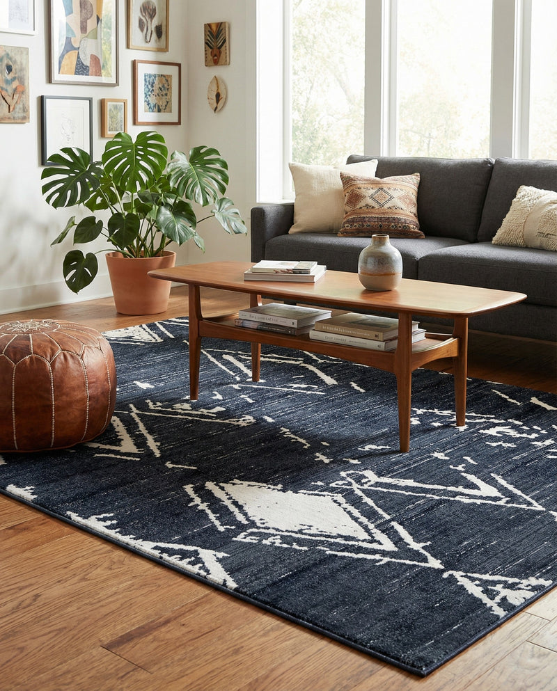 Metro Heights Collection Area Rug -  Madison Rectangle Navy Blue  lifestyle 15