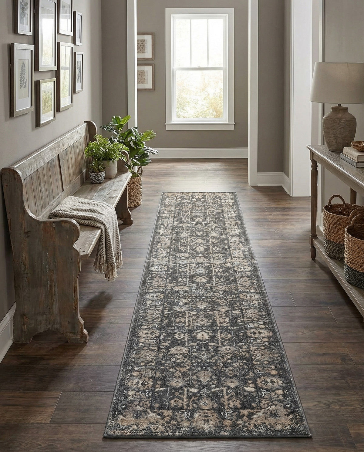 Cascade Range Collection Area Rug -  Shasta (Gray) Runner Gray  lifestyle 104