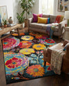 Venetian Elegance Collection Area Rug -  Accademia Rectangle Black  lifestyle 68