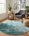 Sahara Essence Collection Area Rug - Oasis (Teal) Round Teal  lifestyle 38