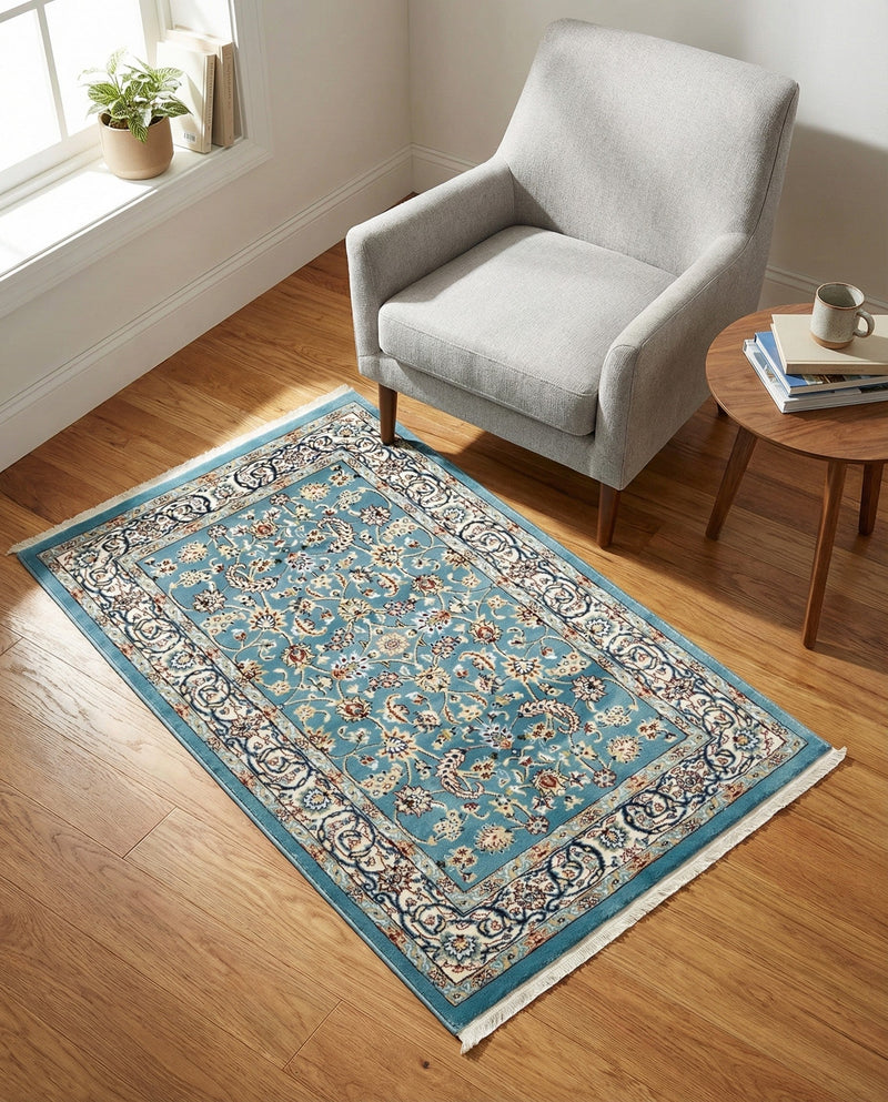 Persian Elegance Collection Area Rug -  Ardabil Rectangle Blue  lifestyle 38