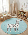 Wonder Tykes Collection Area Rug -  Vibrant Round Teal  lifestyle 42