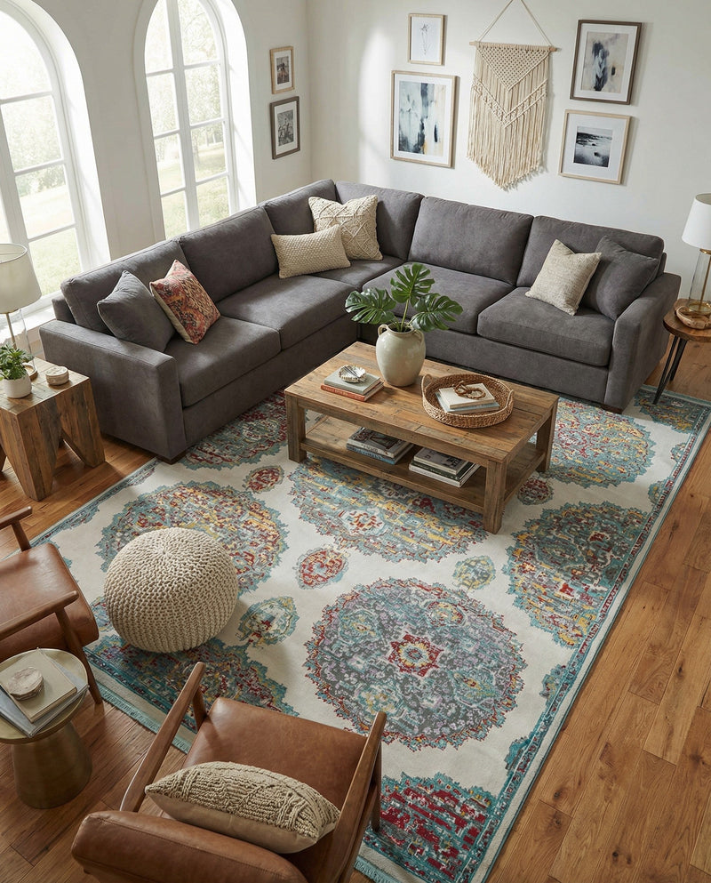 Arcadia Rugs Collection Area Rug -  Atlantis (Cream) Rectangle Cream  lifestyle 7