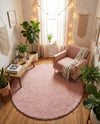 Alpine Plush Collection Area Rug -  Cortina (Dusty Rose) Round Dusty Rose  lifestyle 55