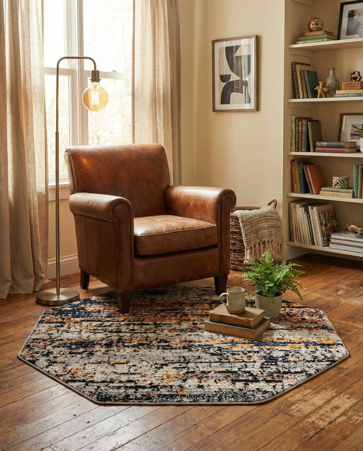 Santa Fe Trails Collection Area Rug -  Chaparral Octagon Multi  lifestyle 136