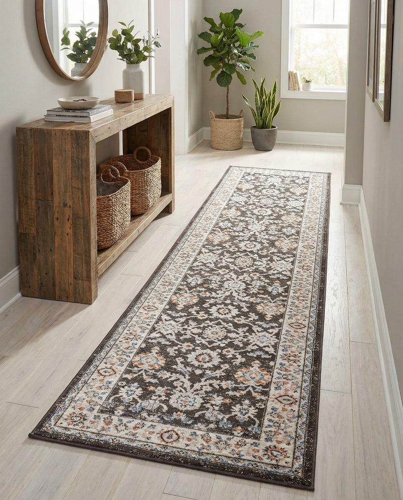 Savannah Elegance Collection Area Rug - Augusta (Fume Gray) Runner Fume Gray  lifestyle 39