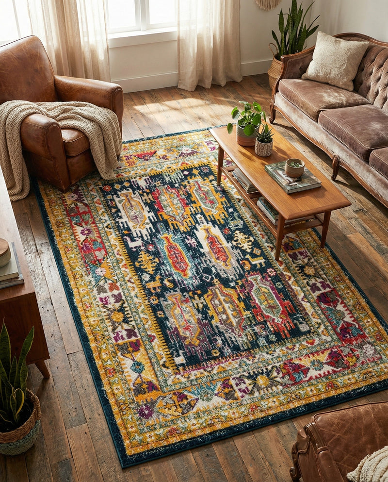 Brighton Terrace Collection Area Rug -  Portslade Rectangle Navy Blue  lifestyle 41
