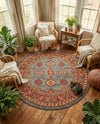 Persian Elegance Collection Area Rug -  Nain Round Light Blue  lifestyle 48