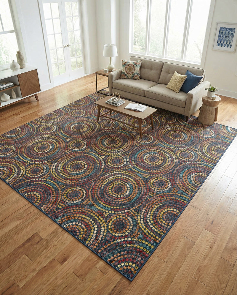 Coastal Terrace Collection Area Rug -  Lagoon Square Multi  lifestyle 52