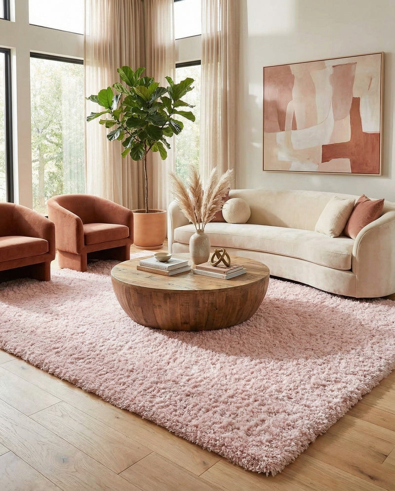 Eternal Plush Oasis Collection Area Rug -  Tranquility (Pink Lace) Rectangle Pink Lace  lifestyle 20
