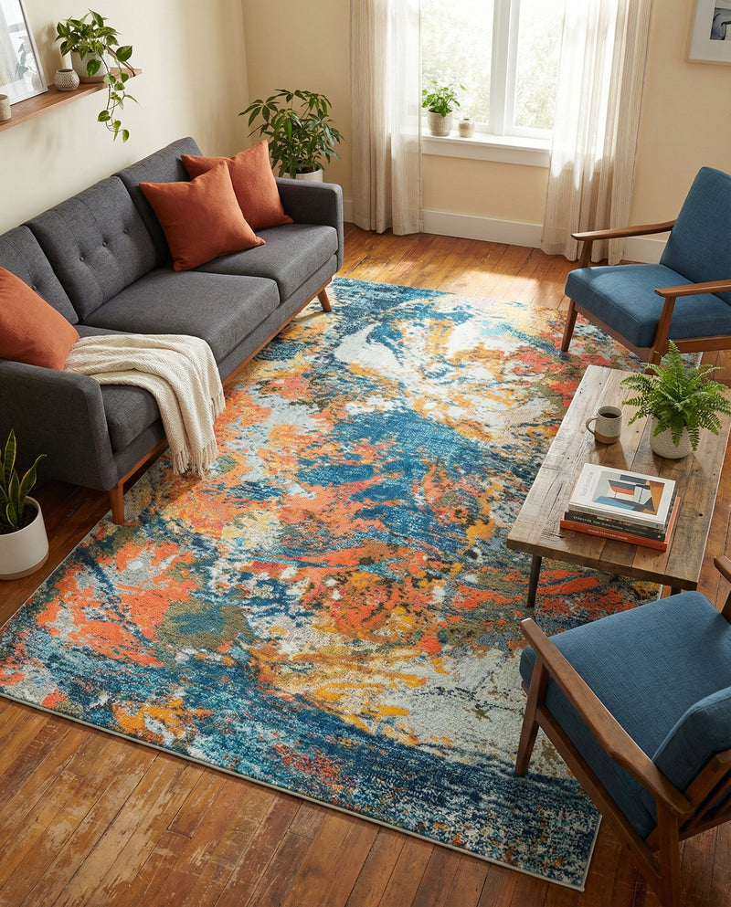 Colorburst Oasis Collection Area Rug -  Chroma Rectangle Multi  lifestyle 15