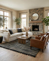 Savannah Jute Collection Area Rug - Nantucket Rectangle Navy Blue and Ivory  lifestyle 44
