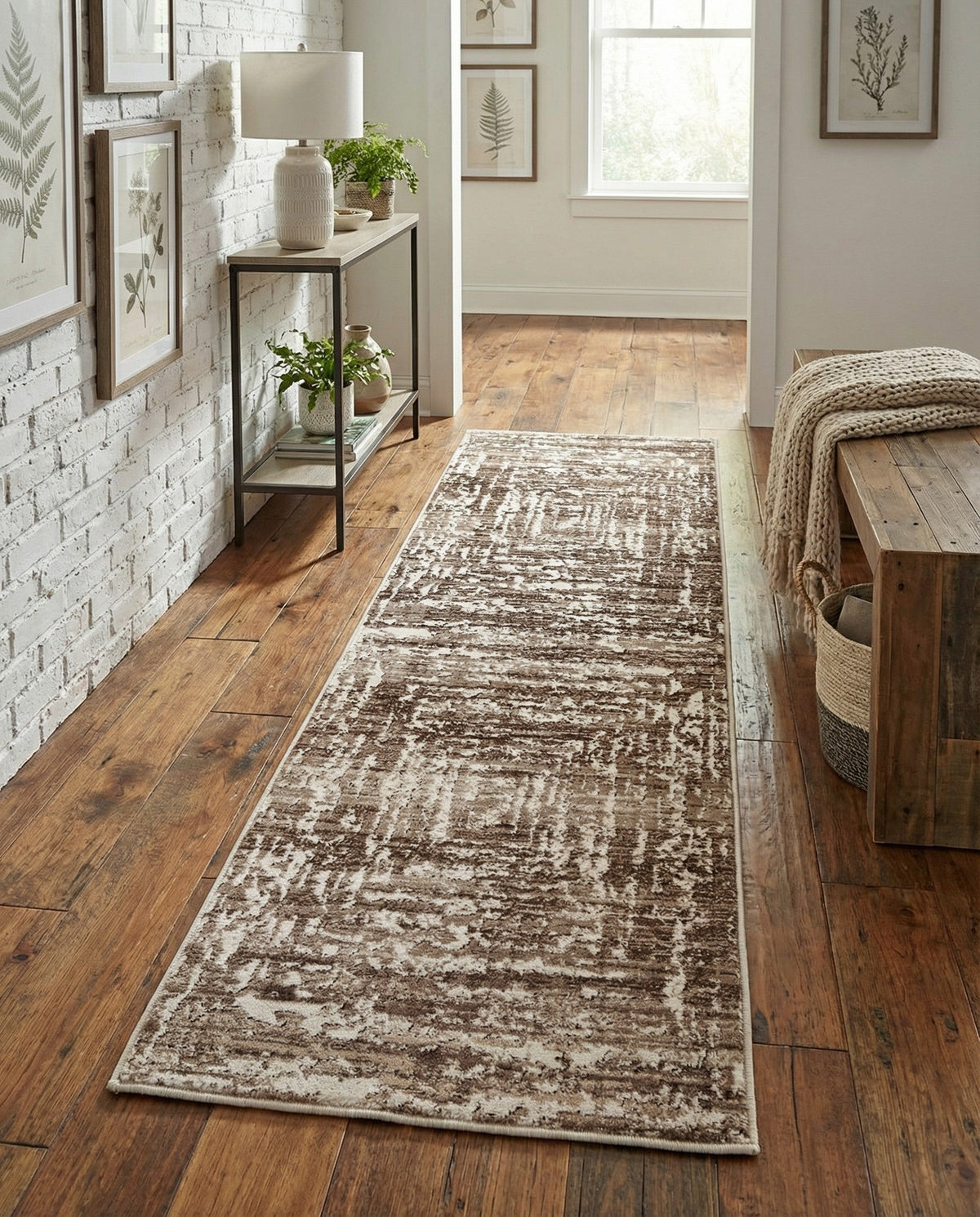 Sanctuary Retreat Collection Area Rug -  Asylum Runner Chocolate Brown  lifestyle 170