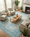 Dover Terrace Collection Area Rug - Marina (Aqua) Rectangle Aqua  lifestyle 5