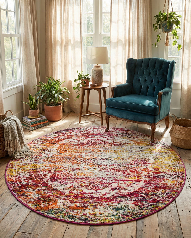 Georgetown Rugs Collection Area Rug - Dupont (Multi) Round Multi  lifestyle 67