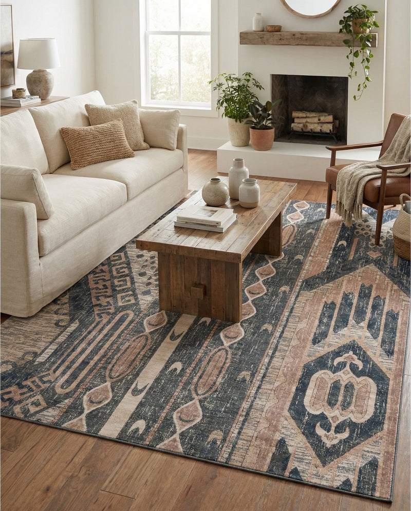 Cascade Range Collection Area Rug - Hood (Navy Blue) Rectangle Navy Blue  lifestyle 17