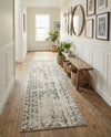 Brighton Stripes Collection Area Rug - Sussex (Ivory and Gray) Runner Ivory and Gray  lifestyle 17