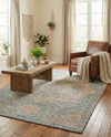 Savannah Threads Collection Area Rug -  Gobi Rectangle Blue and Peach  lifestyle 10