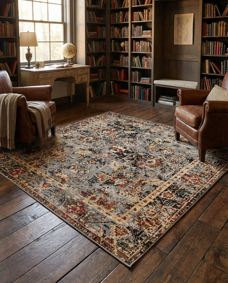 Neptune Elegance Collection Area Rug -  Galatea (Blue) Square Blue  lifestyle 69