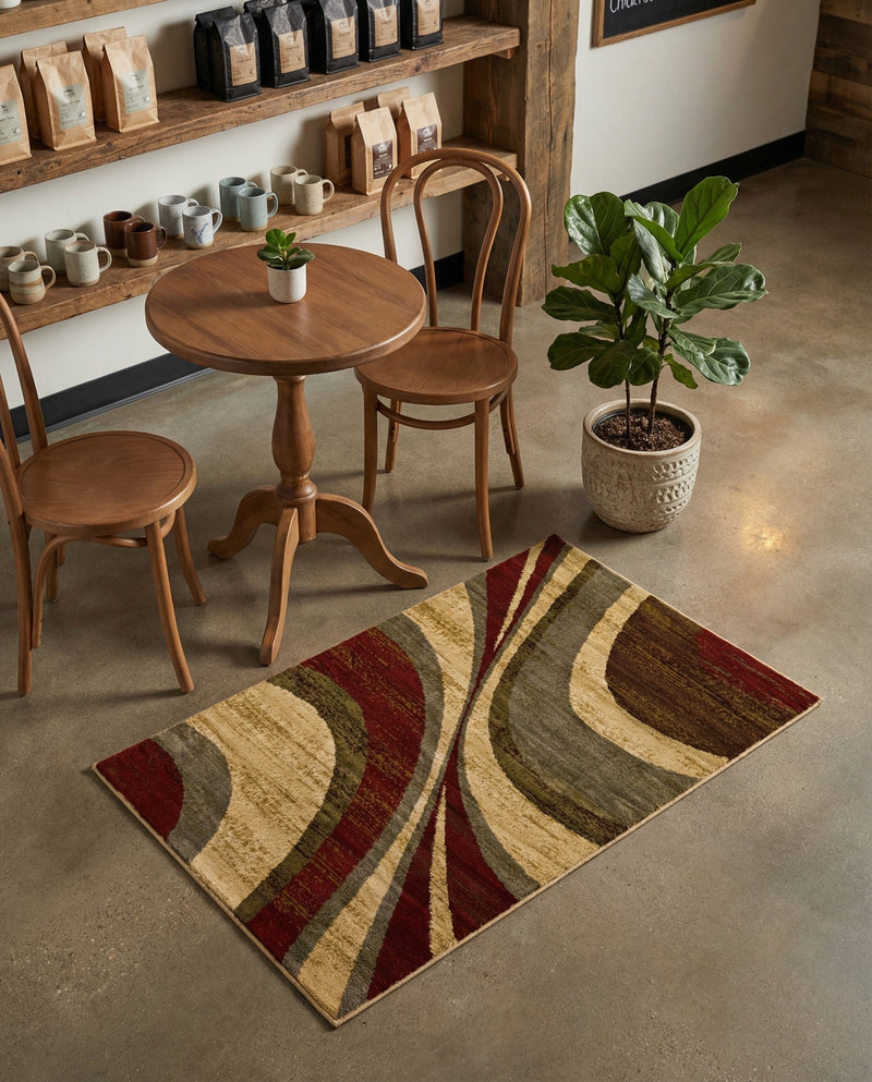 Bistro Lounge Collection Area Rug -  Frappe Rectangle Beige  lifestyle 24