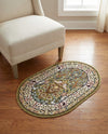 Persian Elegance Collection Area Rug -  Kerman (Green) Oval Green  lifestyle 65