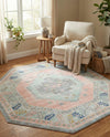 Savannah Series Collection Area Rug -  Augusta (Pink) Octagon Pink  lifestyle 63