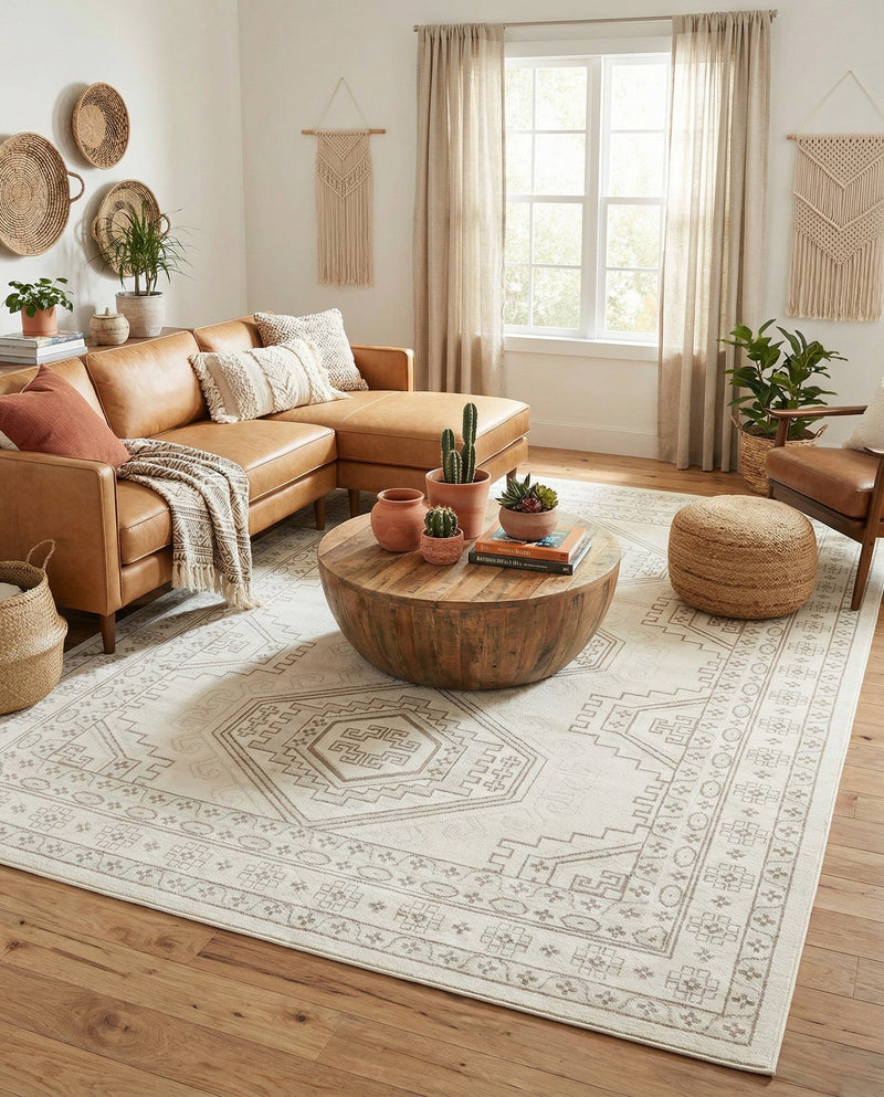 Savannah Elegance Collection Area Rug -  Tybee (Ivory) Rectangle Ivory  lifestyle 4
