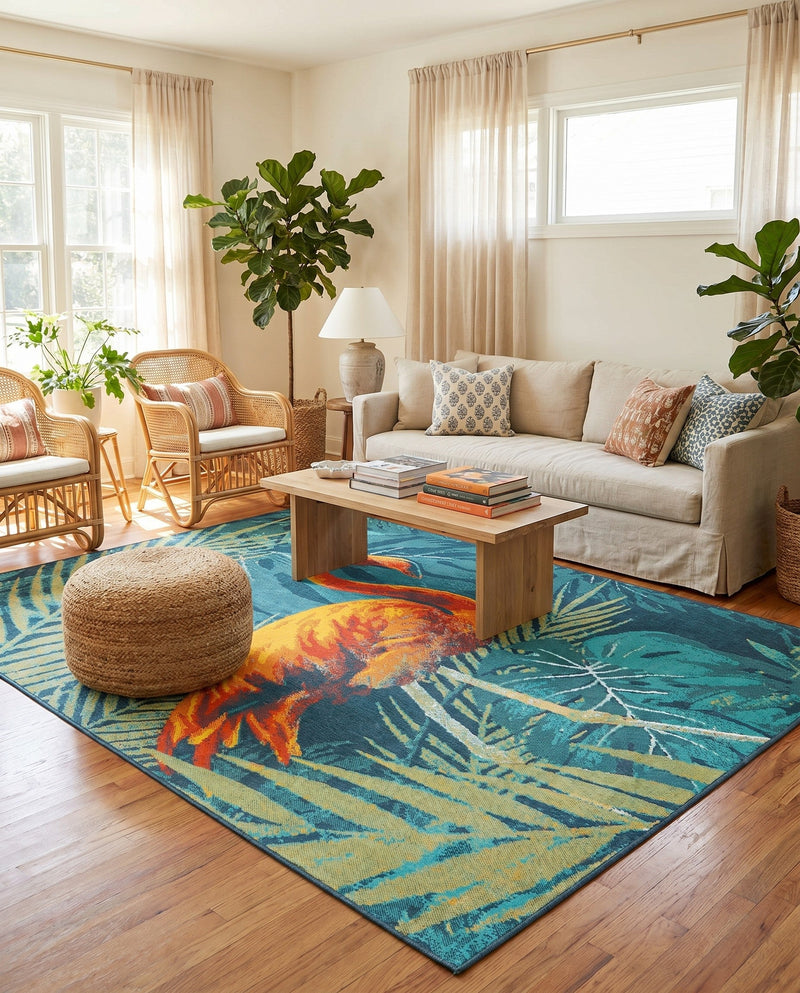 Seaside Haven Rugs Collection Area Rug -  Tidepool Rectangle Multi  lifestyle 12