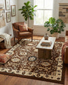 Tabriz Tapestry Collection Area Rug - Sahand (Brown) Rectangle Brown  lifestyle 13