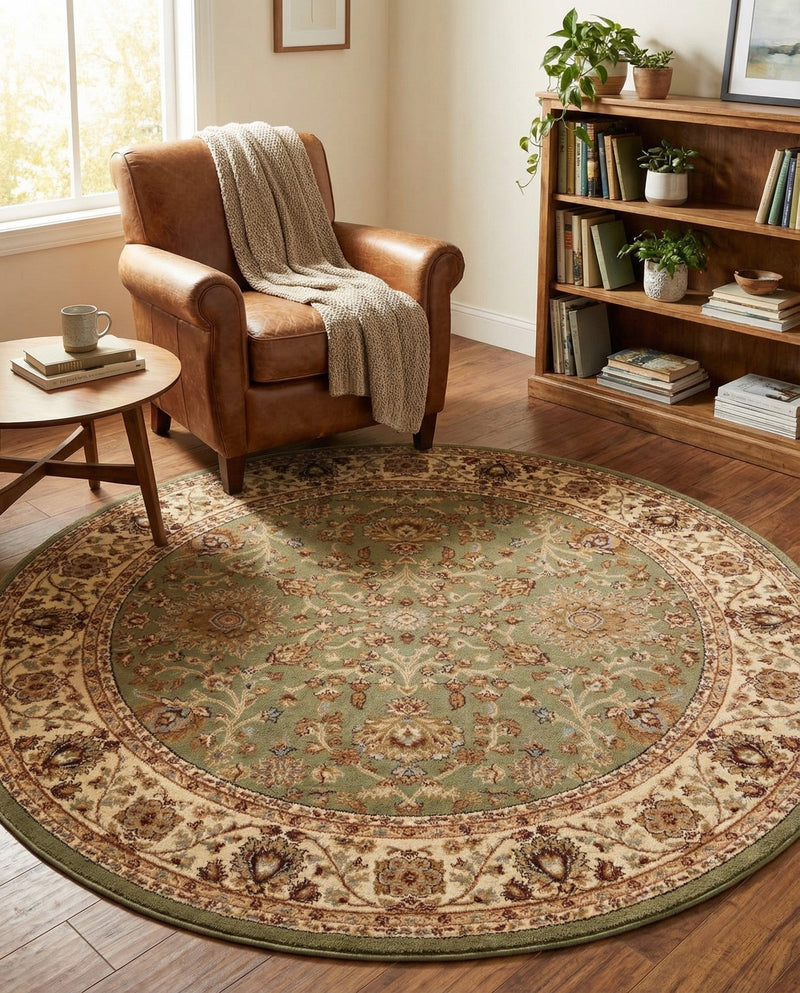 Jaipur Elegance Collection Area Rug -  City Round Light Green  lifestyle 70