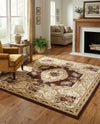 Versailles Elegance Collection Area Rug -  Louveciennes (Brown) Square Brown  lifestyle 76