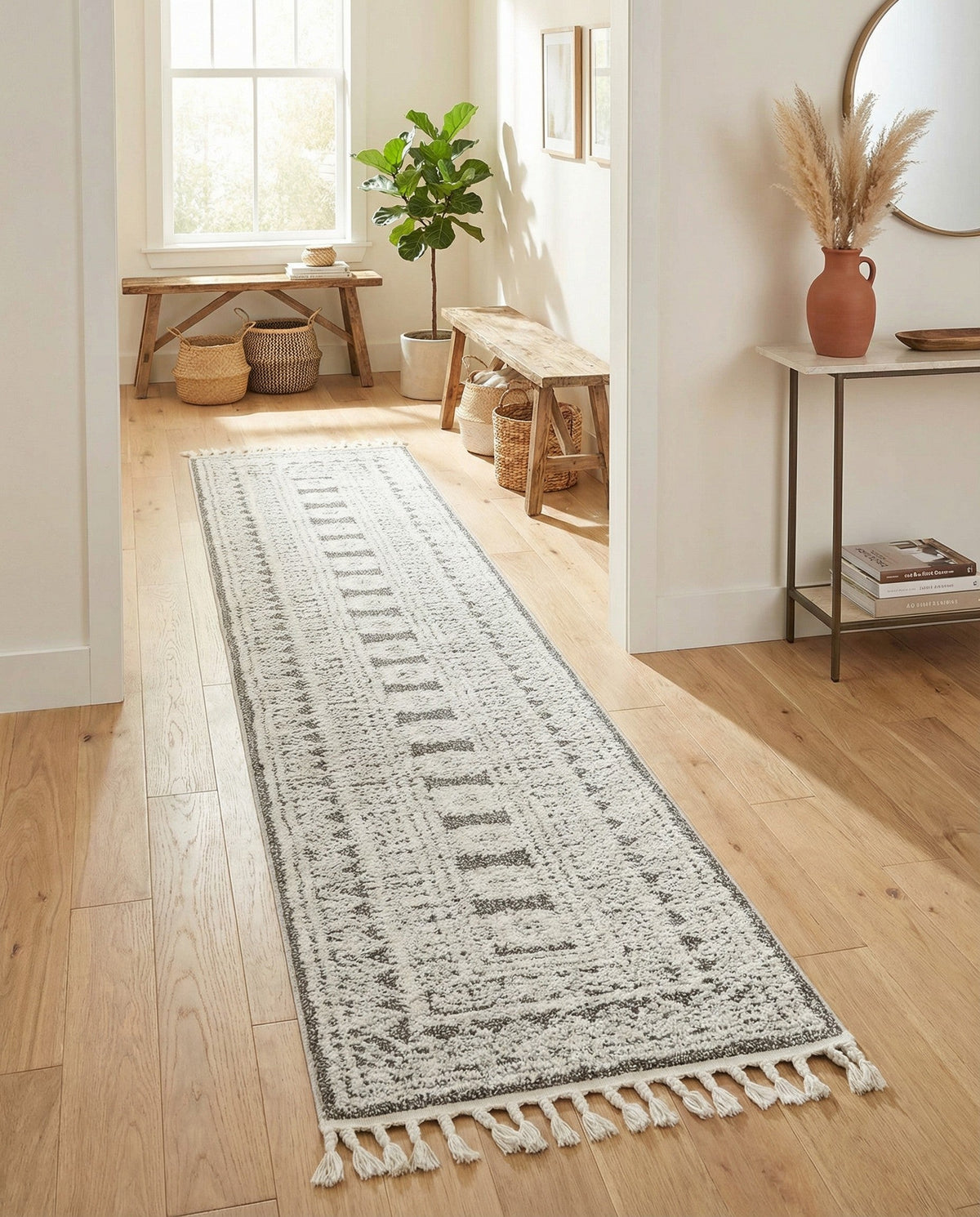Sahara Chic Collection Area Rug -  Tangier Runner Gray  lifestyle 116