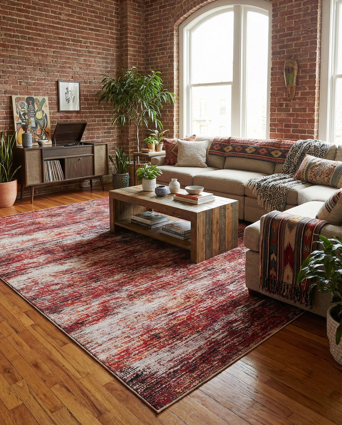 Sahara Essence Collection Area Rug - Oasis (Rust Red) Rectangle Rust Red  lifestyle 21