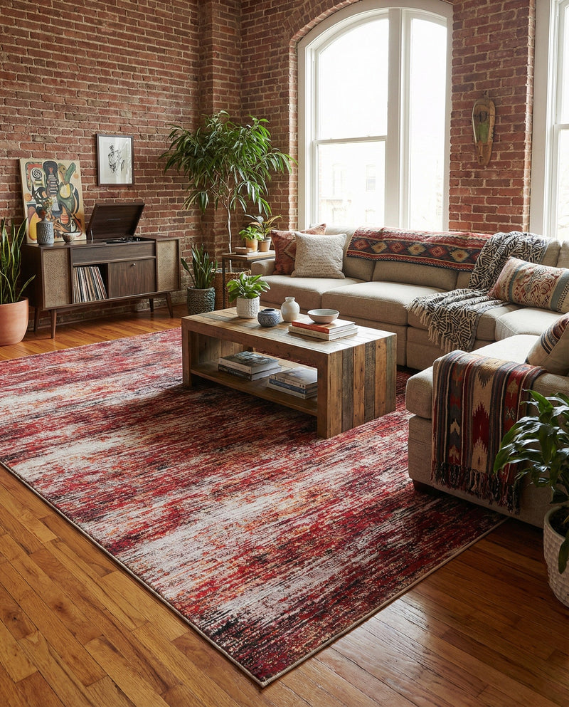Sahara Essence Collection Area Rug - Oasis (Rust Red) Rectangle Rust Red  lifestyle 21