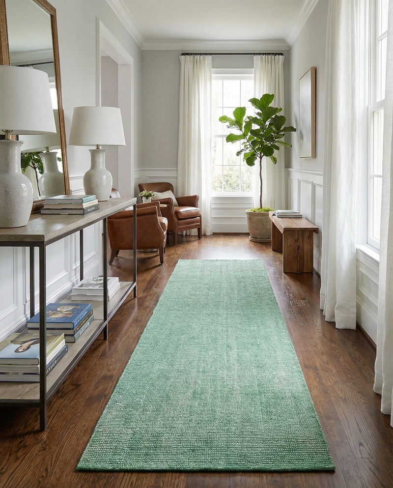 Berkshire Estate Collection Area Rug - Windsor (Green) Runner Green  lifestyle 31