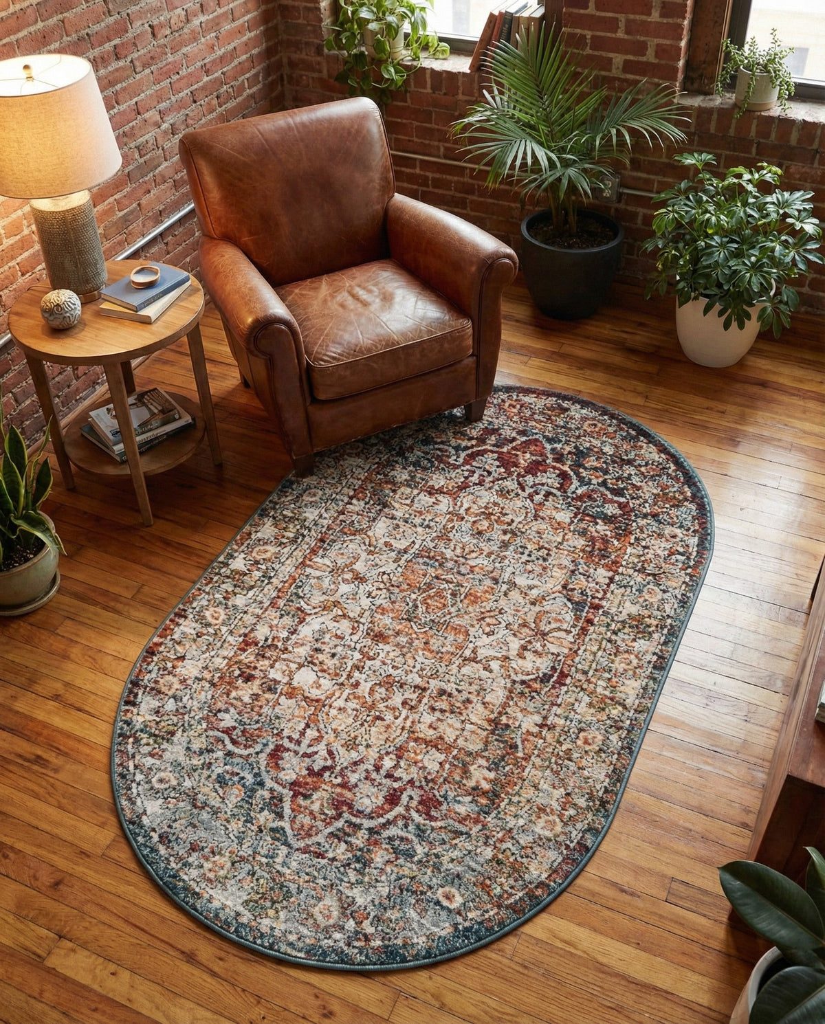 Savannah Soiree Collection Area Rug -  Everglade (Multi) Oval Multi  lifestyle 92