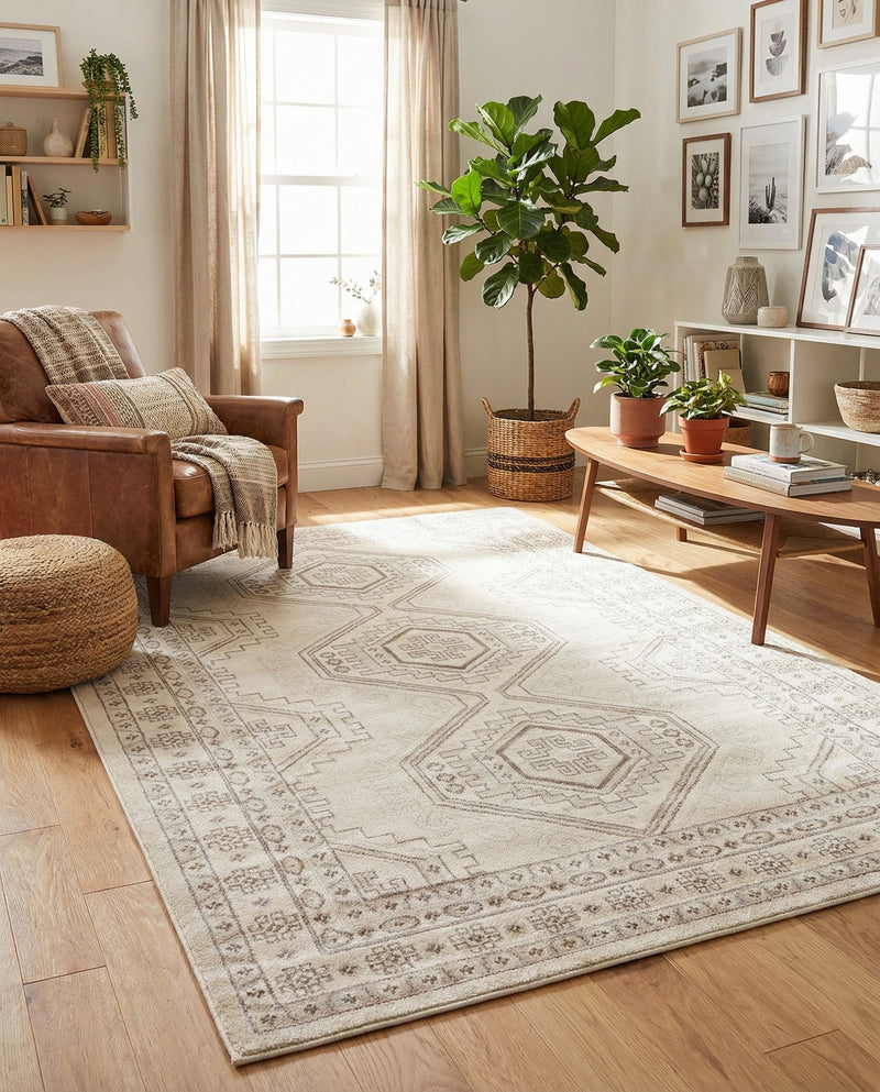 Savannah Elegance Collection Area Rug -  Tybee (Ivory) Rectangle Ivory  lifestyle 19