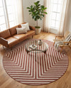 Urban Terrace Collection Area Rug -  Astoria (Rust Red) Round Rust Red  lifestyle 48