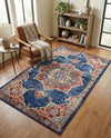 Eden Oasis Collection Area Rug -  Tranquility (Dark Blue) Rectangle Dark Blue  lifestyle 27