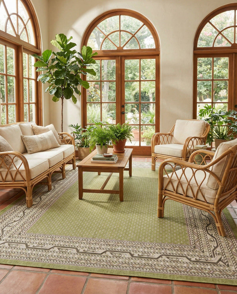 Soho Elegance Collection Area Rug -  Mercer (Green) Rectangle Green  lifestyle 17