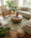 Seaside Blooms Collection Area Rug -  Verdant Round Green  lifestyle 38