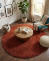Plush Oasis Collection Area Rug - Serenity (Terracotta) Round Terracotta  lifestyle 59
