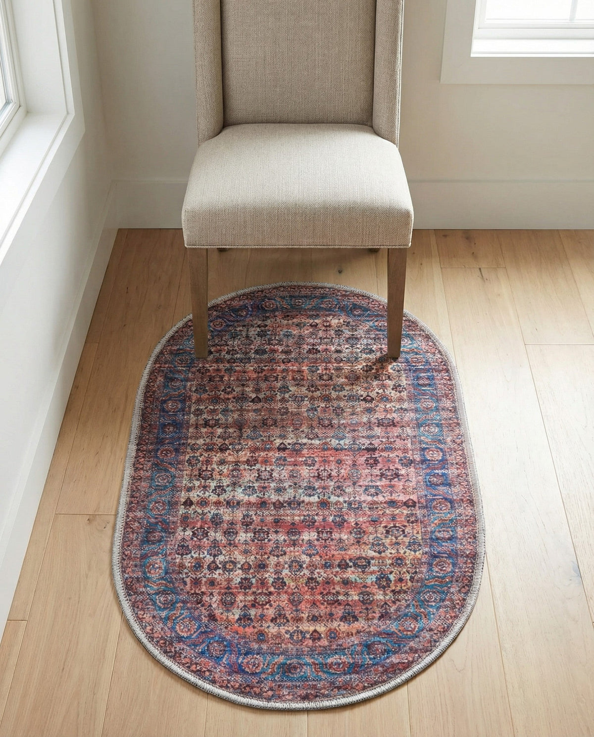 Zahara Oasis Collection Area Rug -  Meknes Oval Antique Pink  lifestyle 96