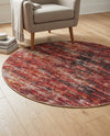 Sahara Essence Collection Area Rug - Oasis (Rust Red) Round Rust Red  lifestyle 38